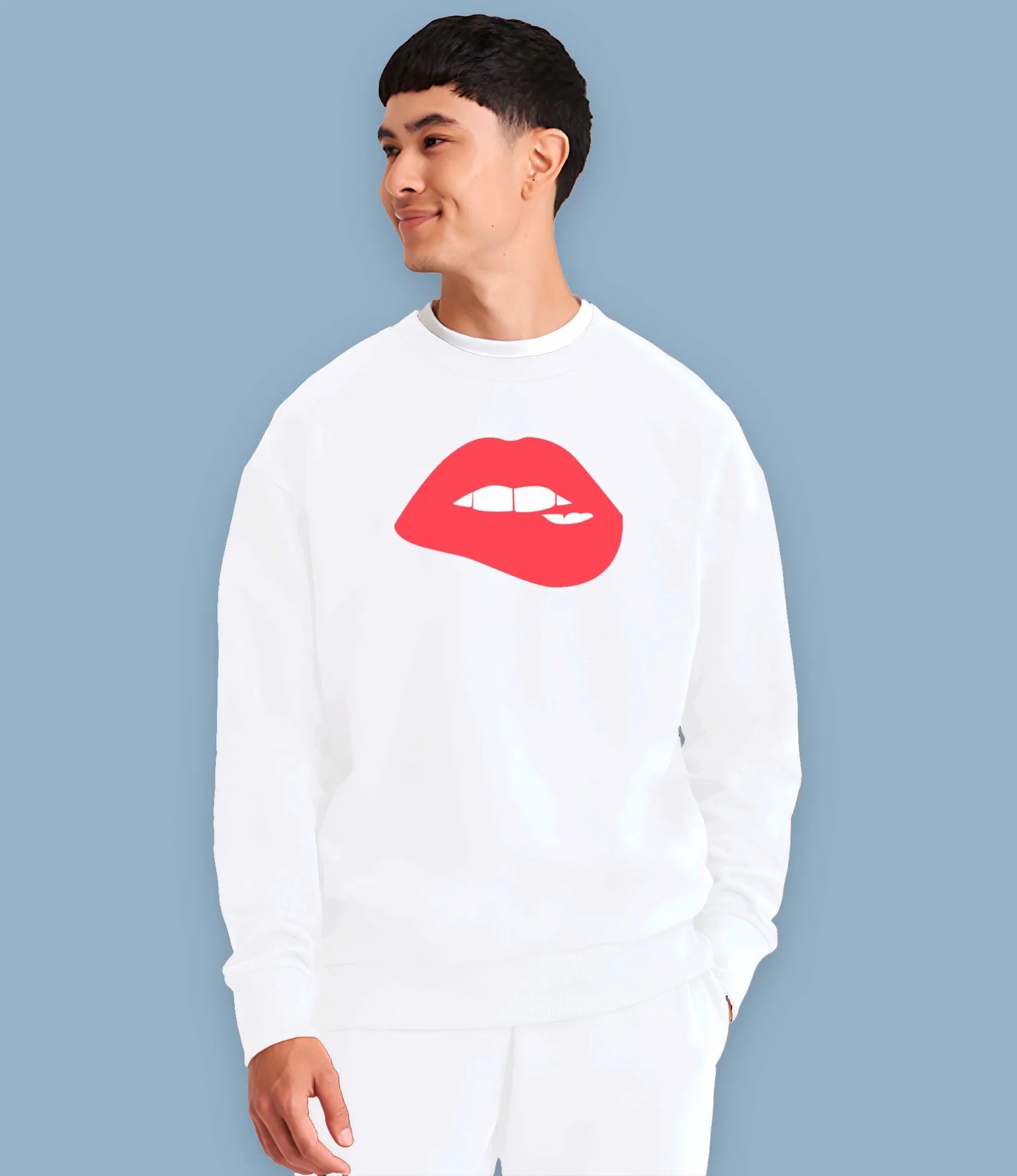 "Bite ya lip" Organic Cotton Mens Sweatshirt