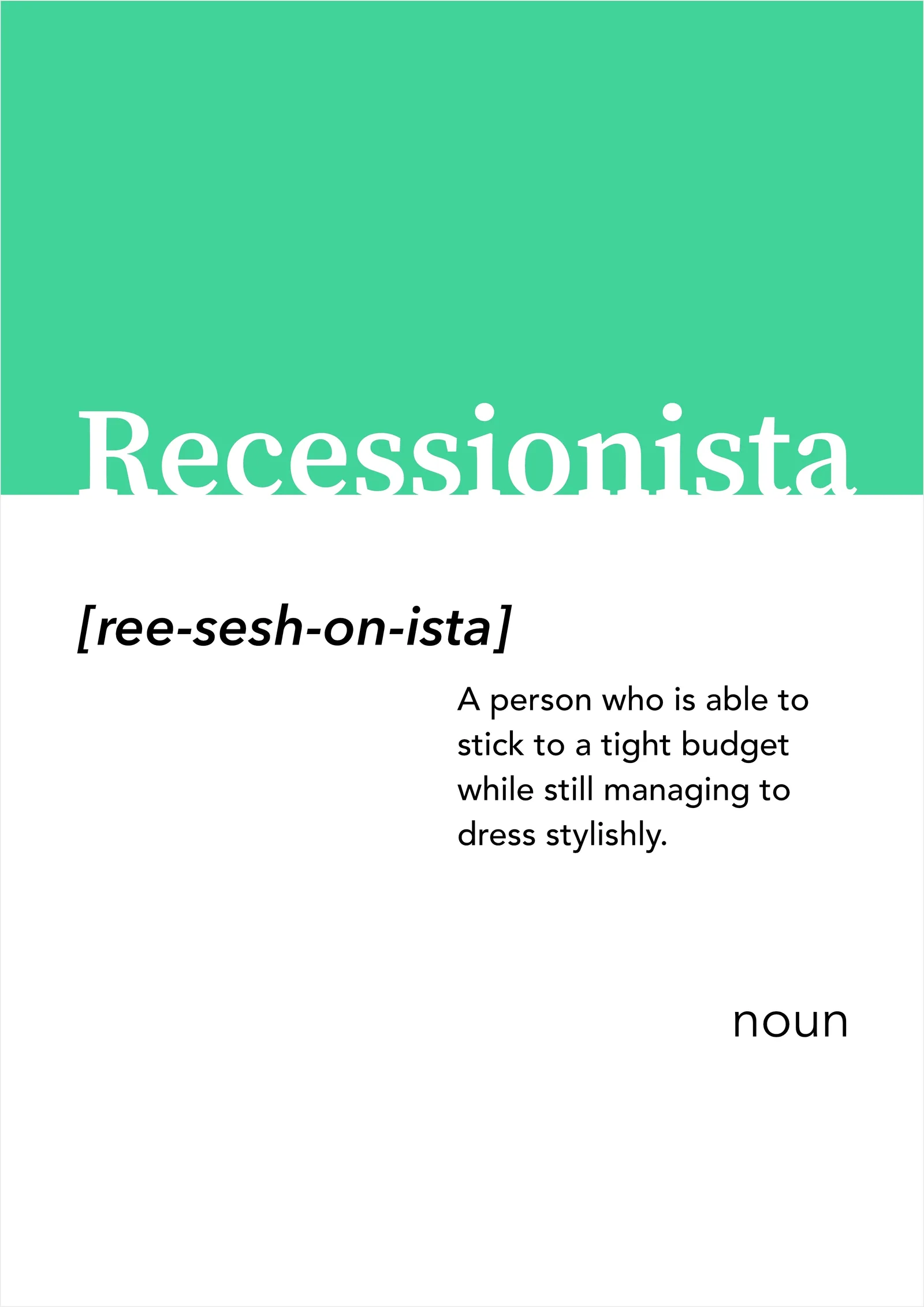 Recessionista Alt-dictionary Print