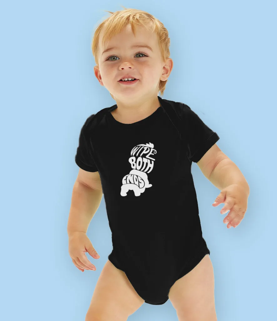 “Wipe Both Ends” Organic Cotton Baby bodysuit